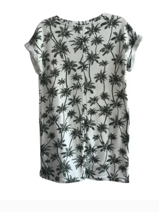Lou & Grey White and Green Palm Print Dress size XS - Picture 4 of 8